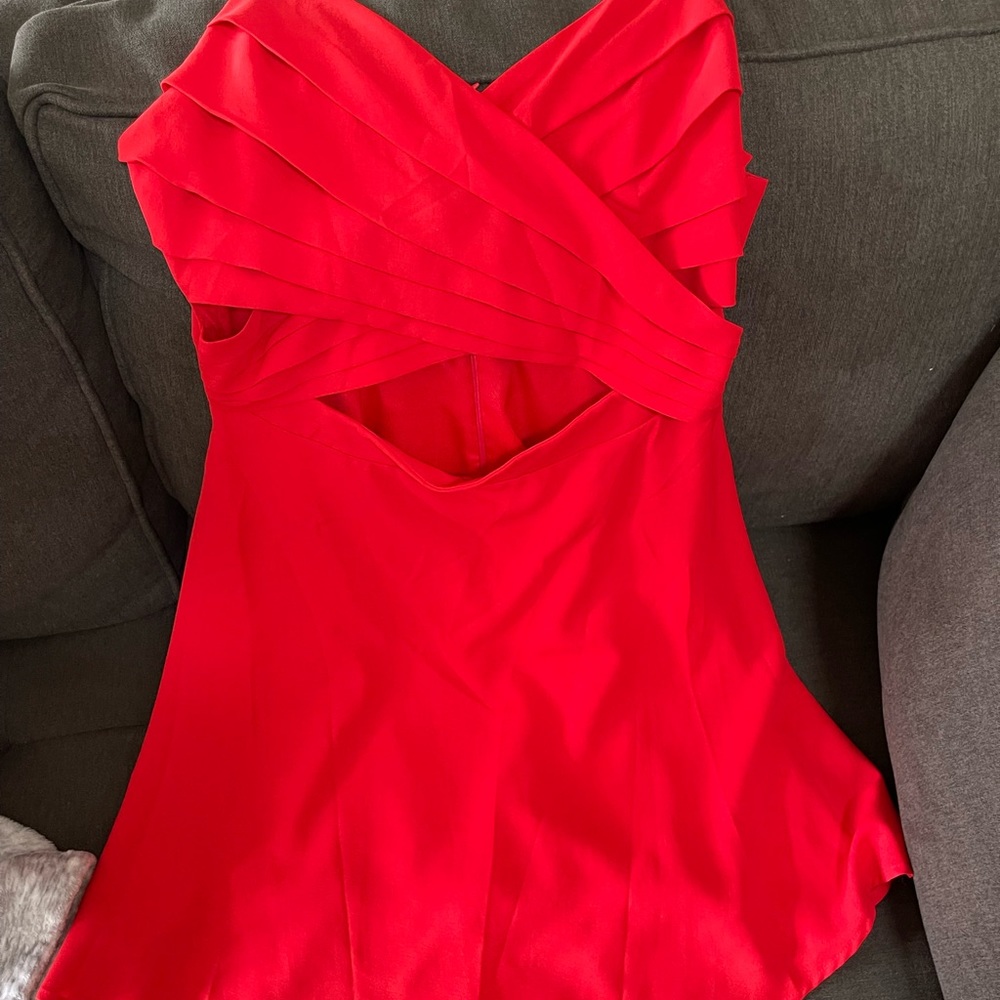 DO+BE red cutout swing dress SZ L